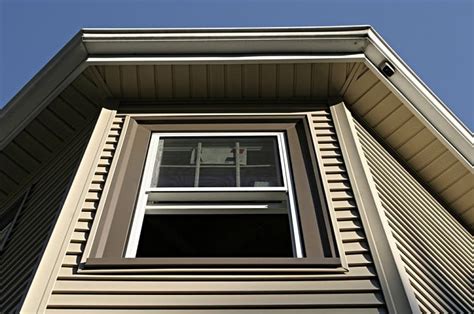 light brown exterior window trim